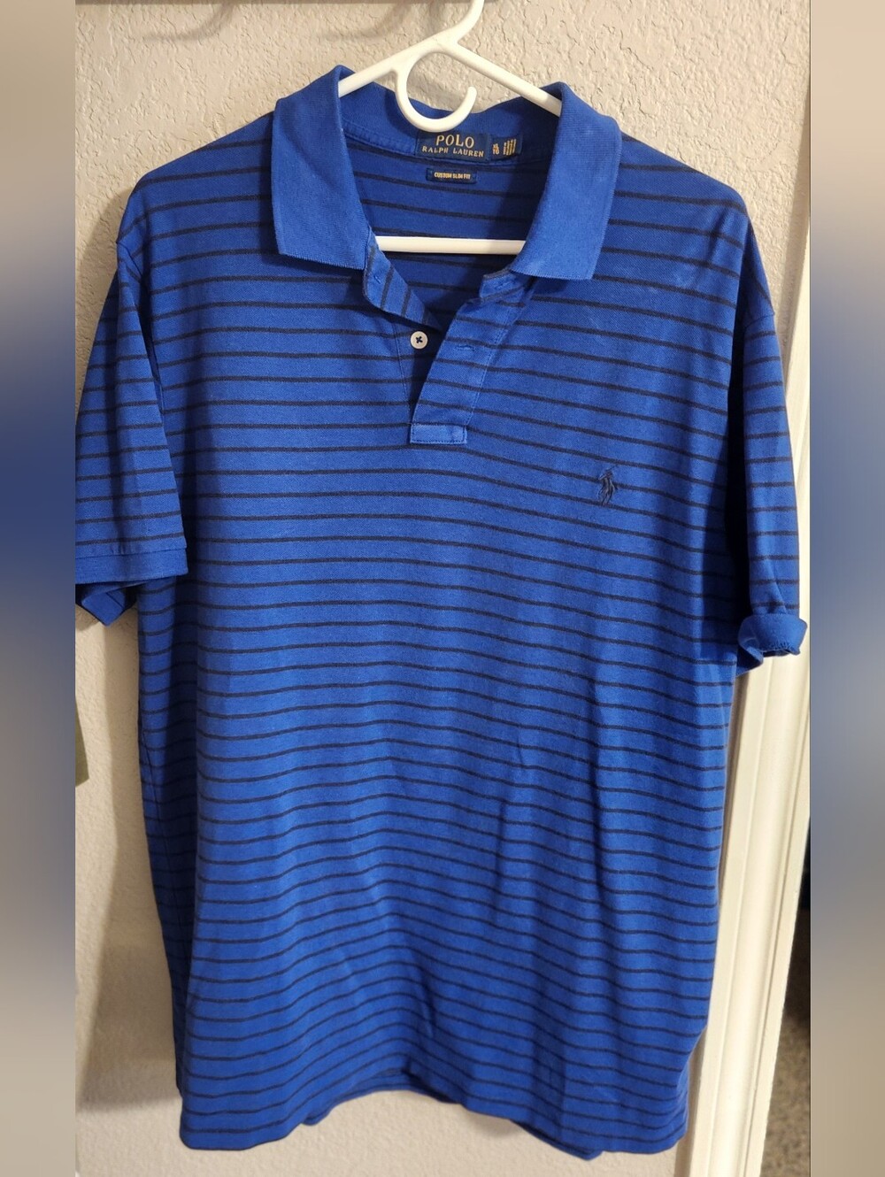 Polo by Ralph Lauren Men's Blue Striped Polo Shirt